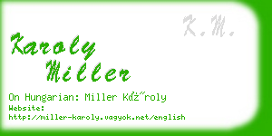 karoly miller business card